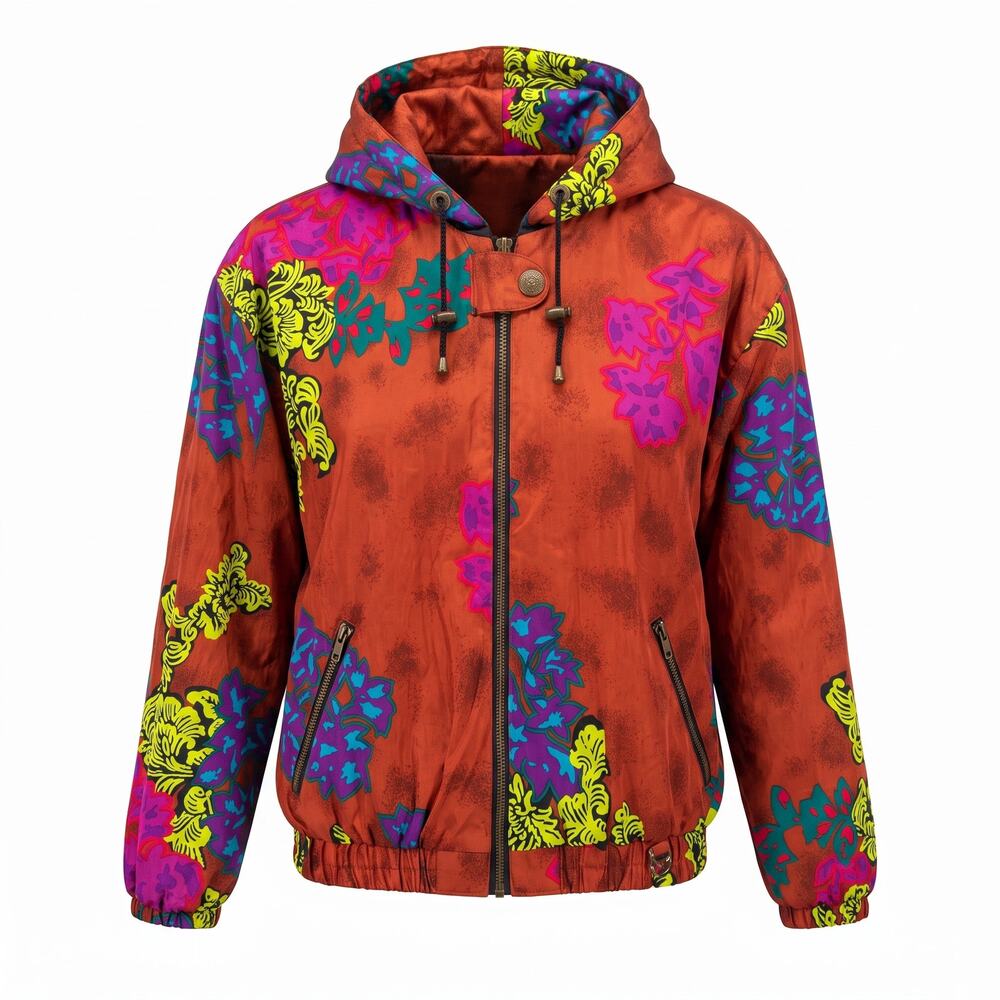 Vintage Obermeyer Sphinx Floral Ski Jacket Women’s 8 90s Colorful Hooded Coat